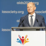 German Chancellor, Olaf Scholz, at the opening of AIDS 2024. Photo by Steve Forrest / IAS